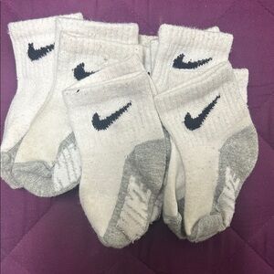 Nike White & Gray Low-Cut Athletic Socks - Pack of 6